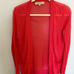 LOFT Women's Bright Coral Sweater